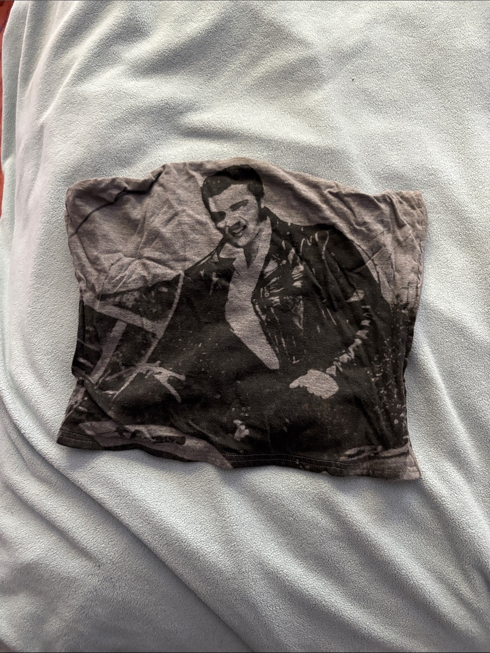 Dolce & Gabbana Black and Gray Elvis Graphic Tube Top